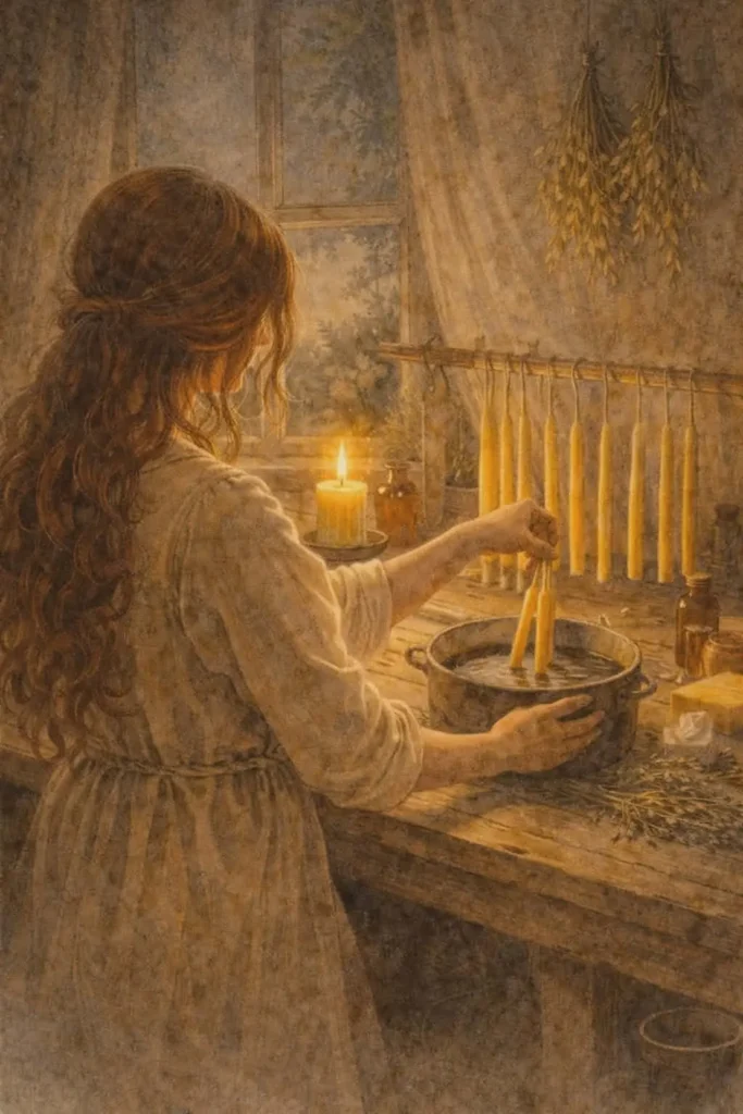 świeczki z wosku pszczelego W roślin eterze