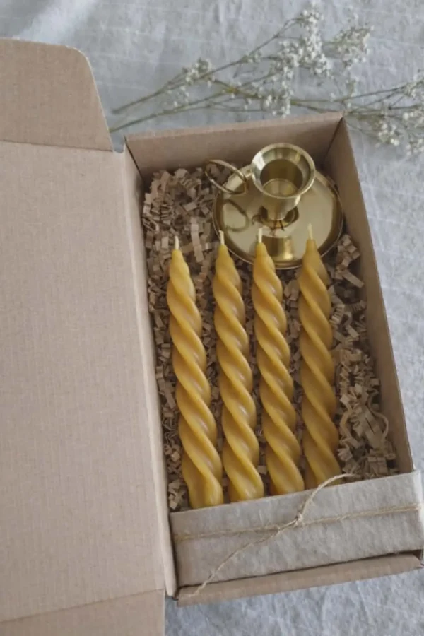 zestaw świeczek z wosku pszczelego