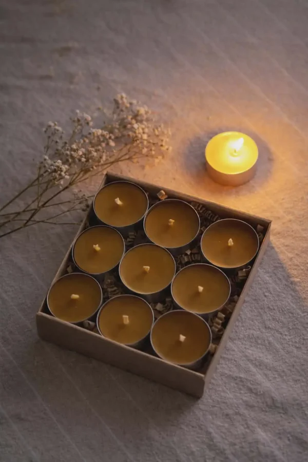 9 podgrzewaczy z wosku pszczelgo